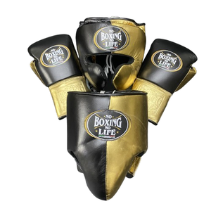 Conjunto Personalizable No Boxing No Life, Guantes de Boxeo para Artes Marciales y Fitness, Cuero Vacuno de Alta Calidad, Acolchado de 4 Capas, Transpirable - Product Image 1