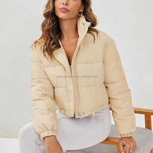 Veste d'hiver matelassée Captens pour femme, longue, en toile, à capuche, col montant, motif uni, coupe-vent, chaude et épaisse - Product Image 3