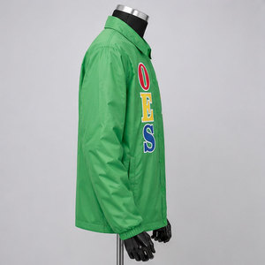 Green Men's Windproof <b>Shirt</b> Jacket With OES Logo Print Regular Fit Turn-down Collar Polyester Material Spring Casual Style - Product Image 5