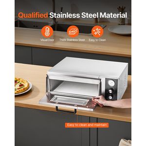 Forno Elettrico Commerciale per Pizza da 18 Pollici, 1740W, Forno da Banco Grande con Temperatura Massima di 450°C per Topping Pizza - Product Image 5