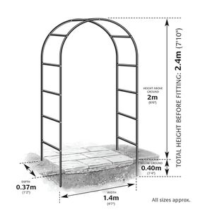 Arche de jardin moderne en métal, support extérieur pour rosiers et plantes grimpantes - Product Image 2