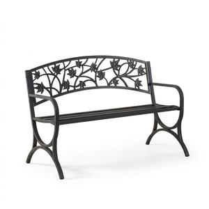 Weatherproof Powder Coated Wrought Iron European Design KHP Park <b>Bench</b> Custom Hand Forged <b>Metal</b> <b>Garden</b> Long Chair 2-Seater - Product Image 1