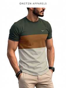 T-shirt en maille pour homme, coupe classique, couleur personnalisable sur le devant, 100 % coton, col rond, manches courtes, décontracté, respirant, écologique, séchage rapide - Product Image 2