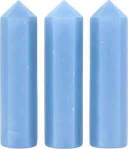 Pointe de crayon en angelite naturelle polie, pierre précieuse de cristal bleu, fournisseur en gros pour l'artisanat, les grilles de cristal et le bricolage - Product Image 3