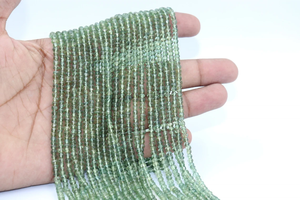 Cuentas de Rondelle facetadas de apatita verde natural, 4mm, 13 pulgadas, hebra de piedras preciosas naturales para la fabricación de joyas - Product Image 4