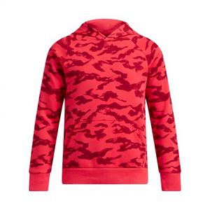 Unisex <b>Red</b> Camouflage Print 100% Cotton Sporty Loose Fit Regular Sleeve Embroidered <b>Hoodie</b> French Terry Casual Spring Wear - Product Image 1