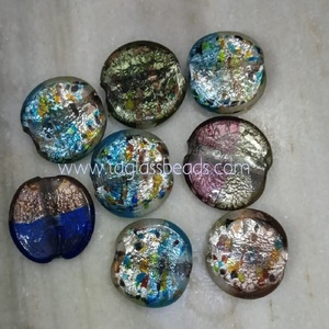 Cuentas Azules Chevron Hechas a Mano, Mezcla de Vidrio de Murano y Cristal, Cristal Natural Suelto para Fines Decorativos - Product Image 2