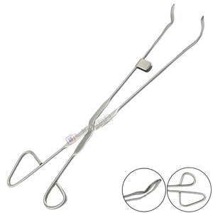 Pinces de four 400 mm, pinces de laboratoire dentaire, support de creuset, design coudé pour la manipulation de l'or, de l'argent, du cuivre, des béchers ronds - Product Image 1