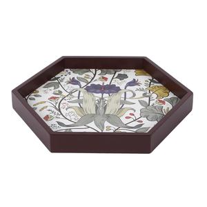 Bandeja de Servir Hexagonal con Estampado Botánico Art Nouveau, Plato Decorativo de Madera para Pedidos al por Mayor - Product Image 2