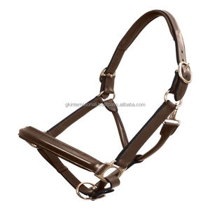 Haute qualité personnalisé fait à la main Durable Double réglable en cuir noir ou marron cheval licou au fabricant de gros - Product Image 3