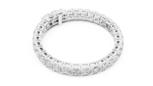 Bracelet en or blanc 18 carats avec diamants taille princesse, 31 pierres, 24,28 carats, haute joaillerie, luxe, couture, pour mariée, soirée, tenue de cérémonie, luxe - Product Image 3
