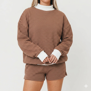 Suéter Deportivo para Mujer, Cuello Alto, Cómodo, Esencial para el Día a Día, Corte Holgado Moderno, Ropa Casual Transpirable - Product Image 1
