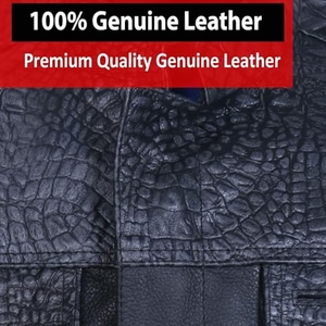 Chaleco de Motocicleta Personalizado Unisex Acolchado de Cuero Genuino con Cuello Alto, Chaleco de Motociclista Impermeable, Cortavientos y Transpirable - Product Image 3