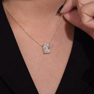 Lab Grown Diamond Pendant Necklace 18K <b>White</b> Yellow Gold 4 CT Carat IGI Certified Lab Diamond Basket <b>Set</b> Drop Pendant Necklaces - Product Image 3