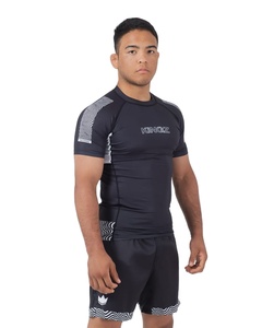 Venta al por mayor logotipos personalizados MMA Rashguard BJJ Rashguard OEM diseños 85% poliéster 15% Spandex 240 GSM Rash Guards personalizado - Product Image 2