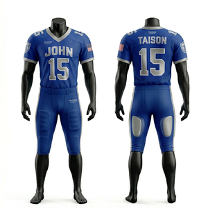 Uniforme de football américain pour hommes en polyester respirant de qualité supérieure avec panneaux à rayures vertes, broderie en twill et logo personnalisé - Product Image 4