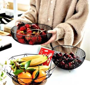 Matte Black Wire Fruit Bowl Countertop Holder Modern Metal Wire Produce Drainer <b>Basket</b> for Kitchen <b>Table</b> - Product Image 3