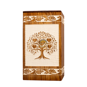 AYAANS Rosewood wooden Hand Carved Wooden Hot Selling cremation Urn <b>Box</b> for Adult Ashes Wholesale Cremation Urns (6X6X11)IN - Product Image 2