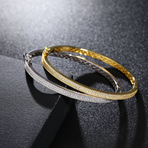 Luxury Diamond Cuff Bracelets 925 Silver Rhodium Plated Women's Everyday Wear Jewelry - Product Image 2