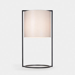 Modern Touch Control LED <b>Silver</b> Metal Frame Electric Desk <b>Lamp</b> Fabric Drum Shade AC Minimalist Reading <b>Lamp</b> Bedroom Living Room - Product Image 1