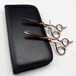 Ciseaux de coiffure professionnels en acier inoxydable japonais, rose gold, lames affûtées pour salon de coiffure et barbier - Product Image 4
