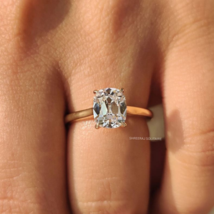 Bague de fiançailles en or 14K 18K avec diamant de laboratoire certifié IGI, taille Old Mine, 1CT 2CT 3CT - Product Image 5