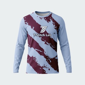 T-shirt pour homme à prix de gros, séchage rapide, respirant, coupe classique, service OEM, manches longues, logo personnalisé, qualité supérieure - Product Image 3