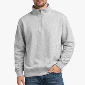 Sweat-shirt à capuche oversize à demi-zip avec deux poches latérales, respirant, design personnalisé, prix d'usine, vente en gros pour hommes, collection automne - Product Image 1