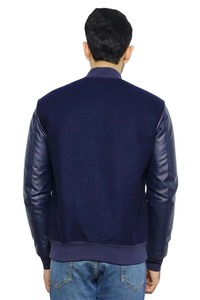 Veste universitaire pour homme brodée sur mesure, veste Letterman avec manches en cuir, veste bomber de baseball, streetwear universitaire, OEM - Product Image 4