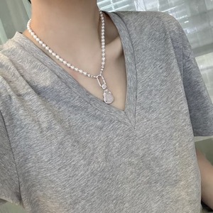 Pendentif Bouddha baroque en eau douce, bijoux naturels polyvalents avec collier en perles tempérées - Product Image 4