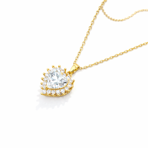 สร้อยคอจี้รูปหัวใจทองคำแท้ 10K 14K สำหรับผู้หญิง ประดับเพชรแล็บโกรว์ ชุบทอง สร้อยคอรูปหัวใจวันวาเลนไทน์ - Product Image 4