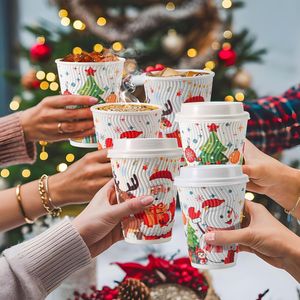 Bicchieri di Carta Usa e Getta per Caffè da 12 oz con Coperchi, Confezione da 50, Bicchieri Isolati Antigoccia per Bevande Calde, Ideali per le Festività - Product Image 3