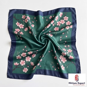 High Quality <b>Silk</b> Feel <b>Square</b> <b>Scarf</b> Custom Digital Print Lightweight Fabric Womens Fashion Accessories Bulk OEM - Product Image 5
