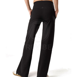 New Style Custom Made Yoga Mid Waist <b>Flare</b> <b>Legging</b> with Customized Colors & Sizes Spandex/Polyester High Quality Made Pakistan - Product Image 2