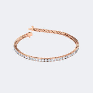 Pulsera de Diamantes con Corte Brillante Redondo de 4.36 CTW, Engastados en Puntas, en Oro de 9K - Product Image 3