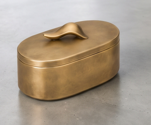 Contenedor Ovalado de Lujo para Frutos Secos en Dorado Cepillado, Caja de Almacenamiento de Dátiles con Asa Orgánica, Organizador de Alimentos, Caja Metálica - Product Image 2