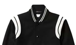 Chaqueta Varsity Clásica Personalizable con Botones a Presión, Cuerpo de Lana, Mangas de PU, Cuello Acanalado, Estilo Deportivo Urbano, Chaqueta Bomber con Bordado - Product Image 2