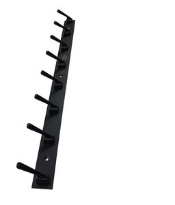 Rail mural en métal noir avec 8 crochets, design minimaliste, gain de place, rangement pour vêtements - Product Image 1