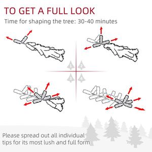 ต้นคริสต์มาสประดิษฐ์สีขาวทรงเพรียวบาง 8 ชิ้น พร้อมปลายกิ่งที่สมจริง 618 จุด และฐานพลาสติก - Product Image 5