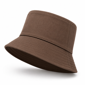 Custom Logo Washed Button Ripped Cotton Linen Laminated Four Seasons Bucket <b>Hat</b> Sun Protection Outdoor Visor Cap - Product Image 2