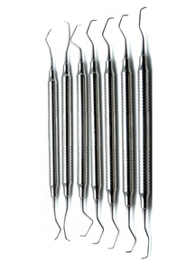 Juego de 11 Curetas Dentales Manuales (7 Gracey Periodontales y 3 Instrumentos Plateados) de Acero Inoxidable Reutilizables y Ligeros - Product Image 3