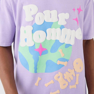 T-shirts pour hommes en toile 100% coton sur mesure, unis, coupe ample, écologiques, décontractés, col rond, imprimés en relief, anti-UV, anti-plis - Product Image 6
