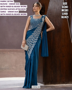 Costume de cérémonie traditionnel pour femmes Ziva Black, longueur au sol, pour mariage et Diwali - Product Image 4