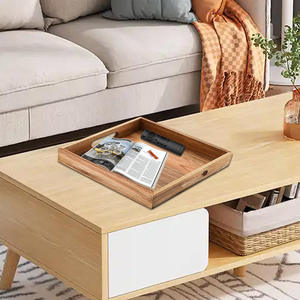 Plateau carré en bois de manguier durable de style rustique avec poignées découpées pour le petit-déjeuner, la salle à manger ou la table basse. - Product Image 5