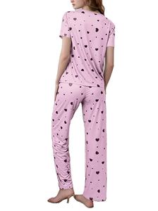 Conjunto de Pijama de 2 Piezas para Mujer, Color Sólido, Térmico, Transpirable, de Secado Rápido, Cintura Elástica, Top Camiseta con Tirantes Finos, Pantalones Cortos con Volantes, Casual - Product Image 3