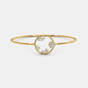 Elegante Brazalete de Oro con Diamantes Cultivados en Laboratorio y Diseño Floral Circular - Product Image 4