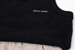 Oneten <b>Men's</b> <b>Black</b> Solid Sleeveless Tank Top Crew Neck Breathable Polyester/Cotton Athletic <b>Vest</b> with Embroidery - Product Image 4