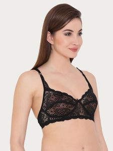 Sujetador de nailon sin relleno, transpirable, de encaje transparente, lencería suave y cómoda con tirantes ajustables para mujer, OEM ODM, sujetador elegante. - Product Image 1