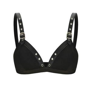 Soutien-gorge court ajustable en similicuir à lacets pour femme, style gothique, lingerie, OEM ODM, fournisseur en gros, mode et confort - Product Image 1