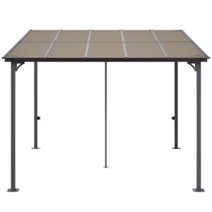 Pergola 3x3m con Tetto Rigido Anti-UV, Montaggio a Parete o Autoportante, per Patio, Applicazione a Tetto Inclinato 100% per Cortile - Product Image 1
